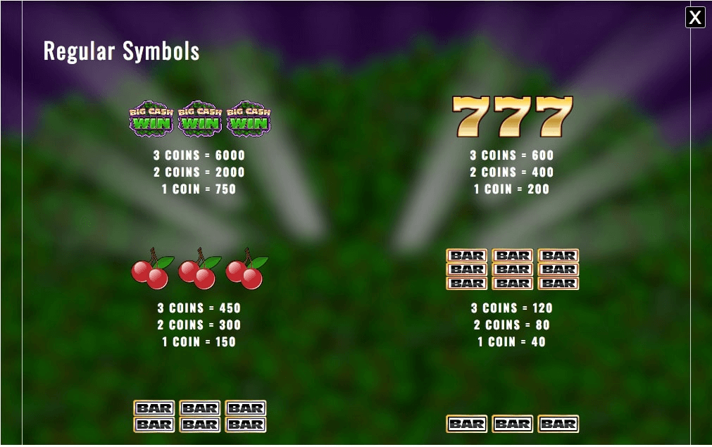 Big Cash Win Online Slot Symbols Explained